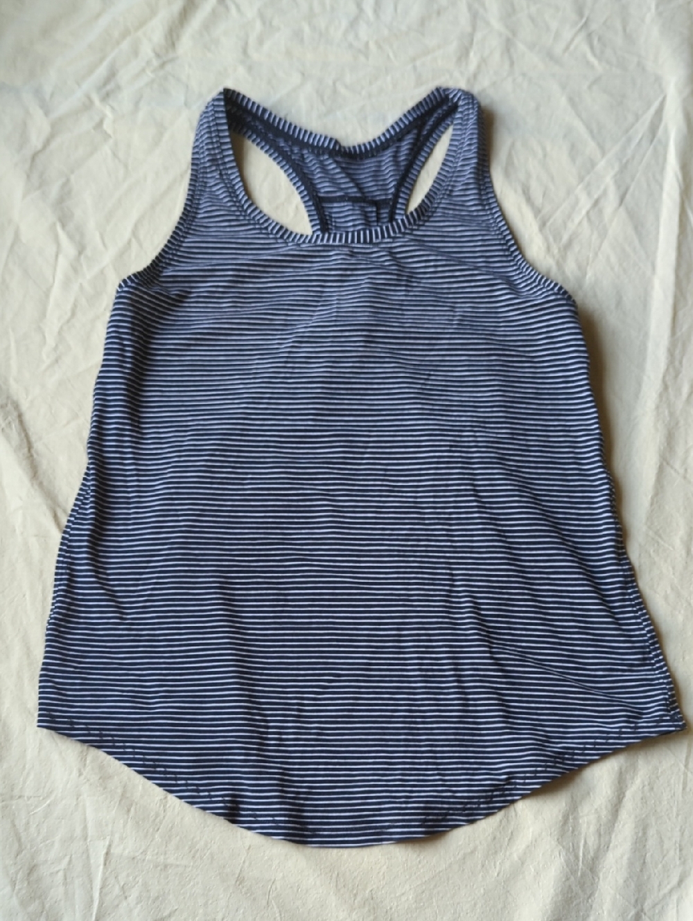 lululemon athletica Navy & White Striped Racerback Tank
